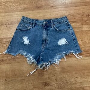 Forever 21 Blue Distressed Jean Shorts